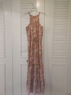 Maxi Dress, Peach Colors, Halter Style