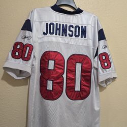 TEXANS ANDRE JOHNSON #80 REEBOK EMBROIDERED JERSEY MEN'S SIZE 50 MEDIUM/LARGE.