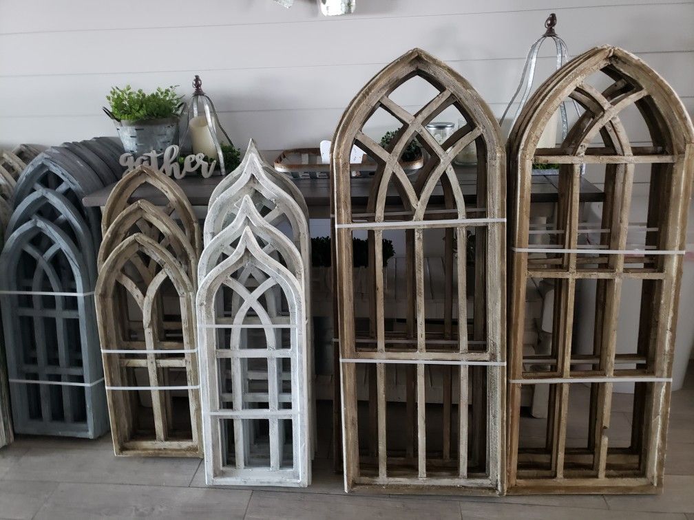 Cathedral Arch Window Wreath Rustic Decor Decorations Farmhouse