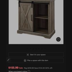 Tertia Rustic Farmhouse Accent Cabinet with Sliding X Barn Door - Saracina Home