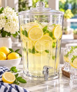 Large Clear Beverage Dispenser with Lid & Spigot