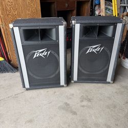 Pair of Vintage Peavey 112H Speaker Cabinets – 8 Ohm – Made in USA – Loud & Solid