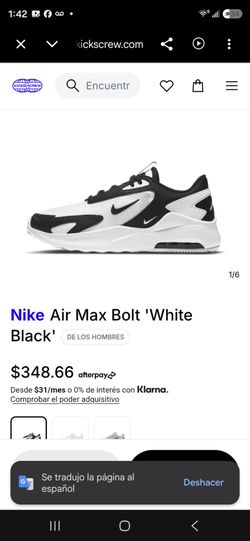 Nike Air Max Bolt White Black Men's Sneakers