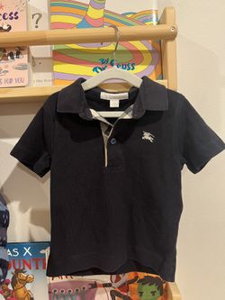 Black Toddler Burberry Polo Shirt