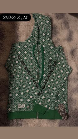 Chrome Hearts Floral Zip-Up Hoodie Green