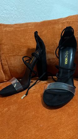Fashion Nova Wiked Black Lace-Up Heels – Size 7