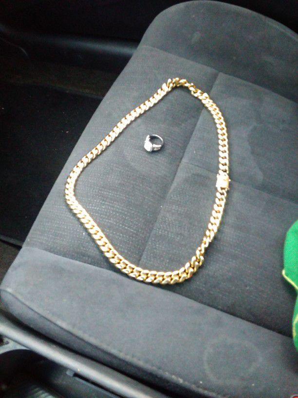 Cuban Link And Ring Size 8