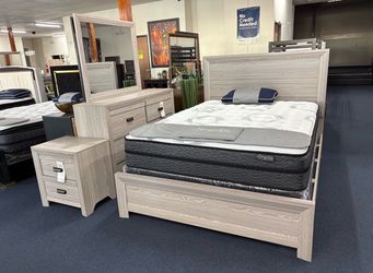 4 pc queen gray bedroom set