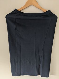Promod Stretch Midi Skirt Navy Blue