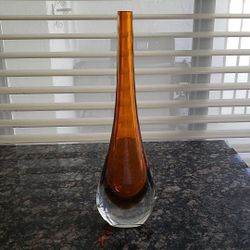 Glass orange 🍊 pearl vase