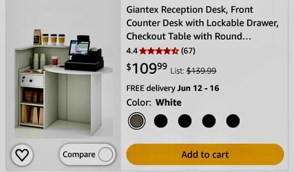 Cashier/receptionist desk