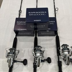 Shimano Saragosa SW6000HG on New Palmetto 7’0” 17-40lb Rods 