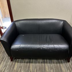 Faux Leather Loveseat 