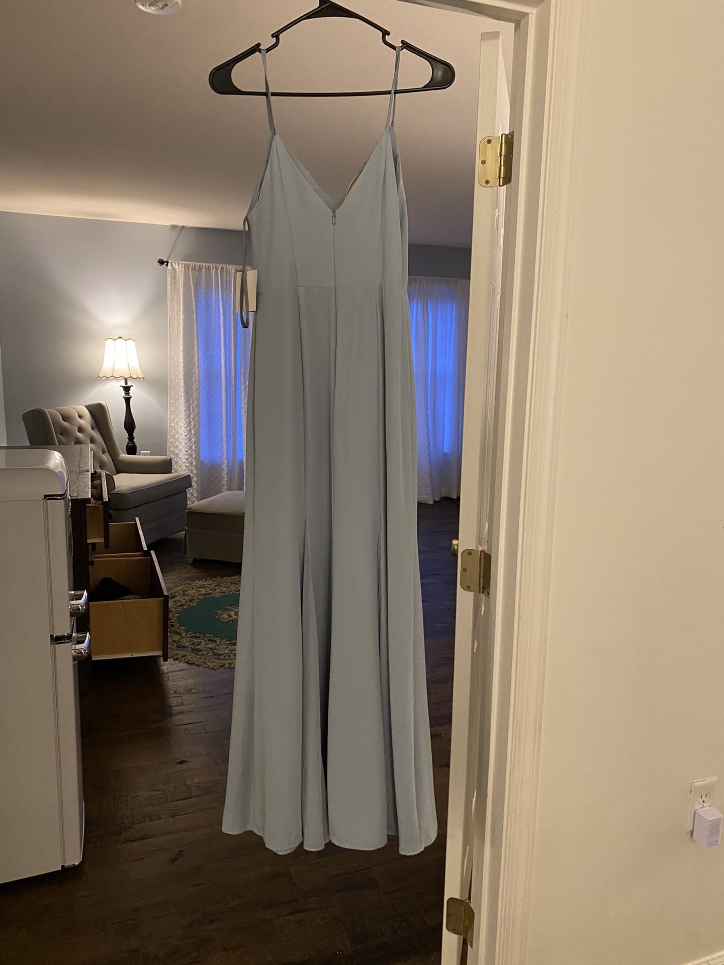 David’s bridal blue Gown Bridesmaid dress
