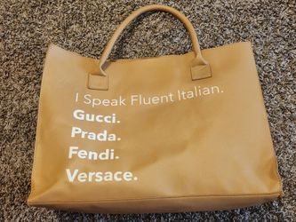 Los Angeles Trading Company (LATC) Large Vegan Leather Tote Bag - Fluent Italian Version
