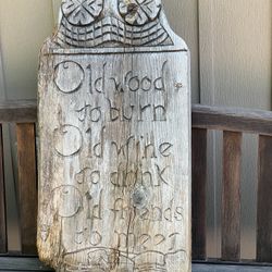  1960’s Vintage  Large Wood Hand Carved Restaurant Sign, Very Heavy  16 X 30.5 X 2 5/8