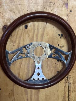 Custom Chrome & Wood Steering Wheel