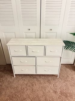 White Rustic 7 drawer dresser