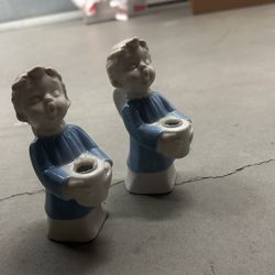 Vintage Christmas children candle holders