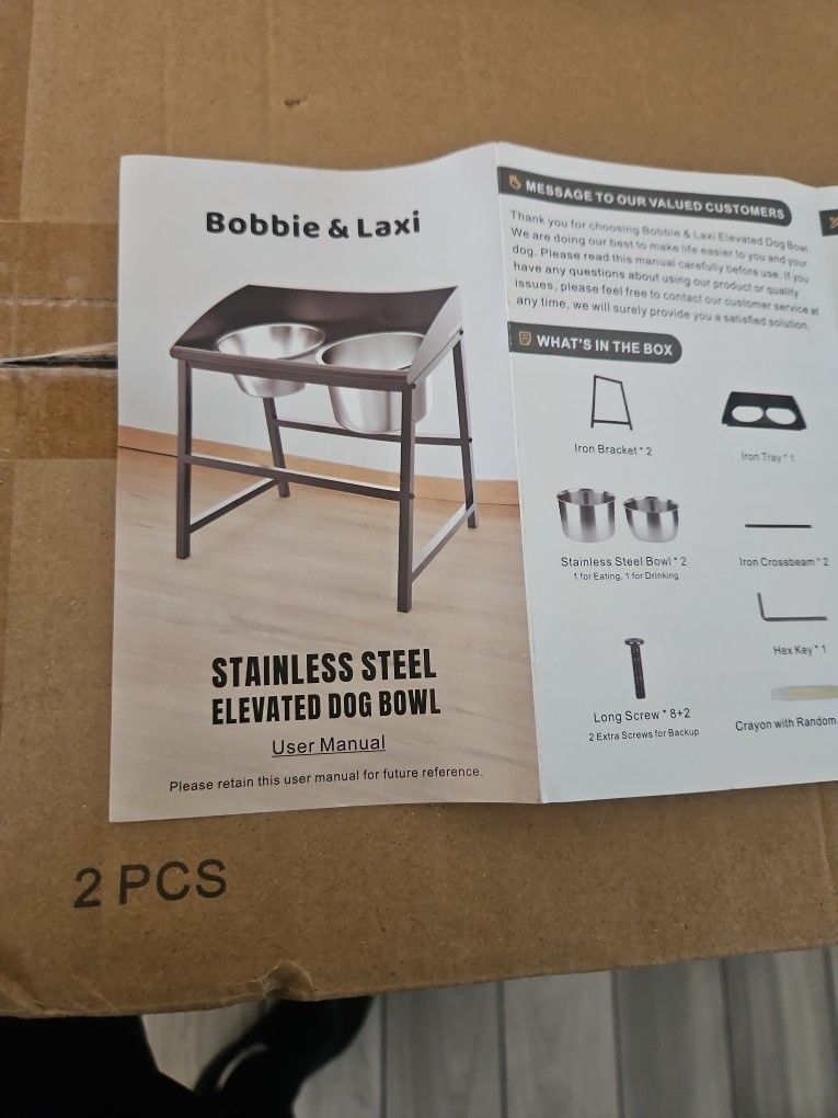 Large Dog Elevated Stainless Steel Bowl
