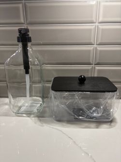 New 2pc black laundry detergent pod dryer sheet organizer dispenser set