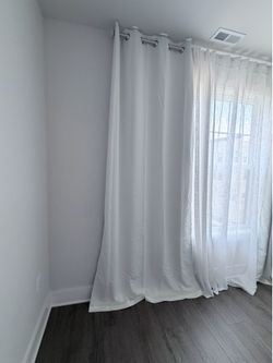 White 100% Blackout Curtains for Windows, Super Heavy-Duty Black Lined Total Darkness Drapes