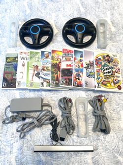 WII Games, VIdeo Cables, Power Pack, and Accessories Bundle