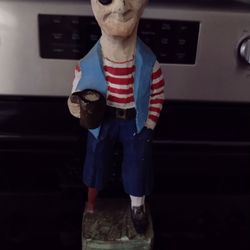 Signed/ Dated 11.5" Sculpted Pirate Statue 