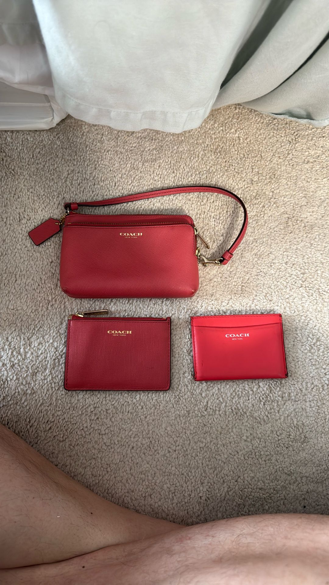 Pink Coach Mini Clutch And Wallet