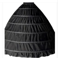 Black Petitcoat 6 Hoop