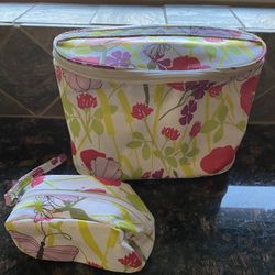 Gently Use Clinique Make Up Bag & Lip Stick Case Set