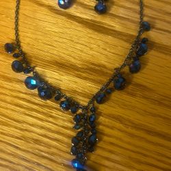 Necklace And Earring Set Blue