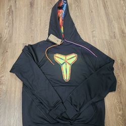 New What The Kobe Therma-FIT Pullover Hoodie Black/Volt Style HJ4205-010 Men's Small