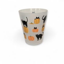 Black Cat and Pumpkin Themed Halloween Plastic Drinking Cup Set
Set of 4