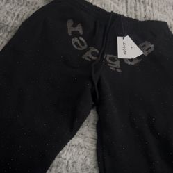 Spider rhinestone sweats black size M