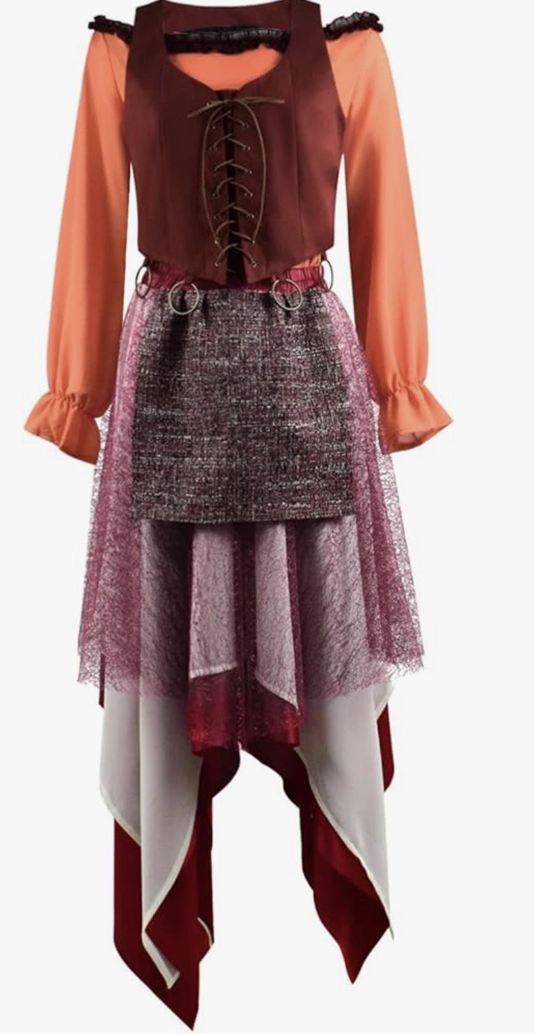 Sanderson Sisters Costume for Women, Sarah Sanderson Mary Winifred Cosplay Dress Full Set SIZE LARGE