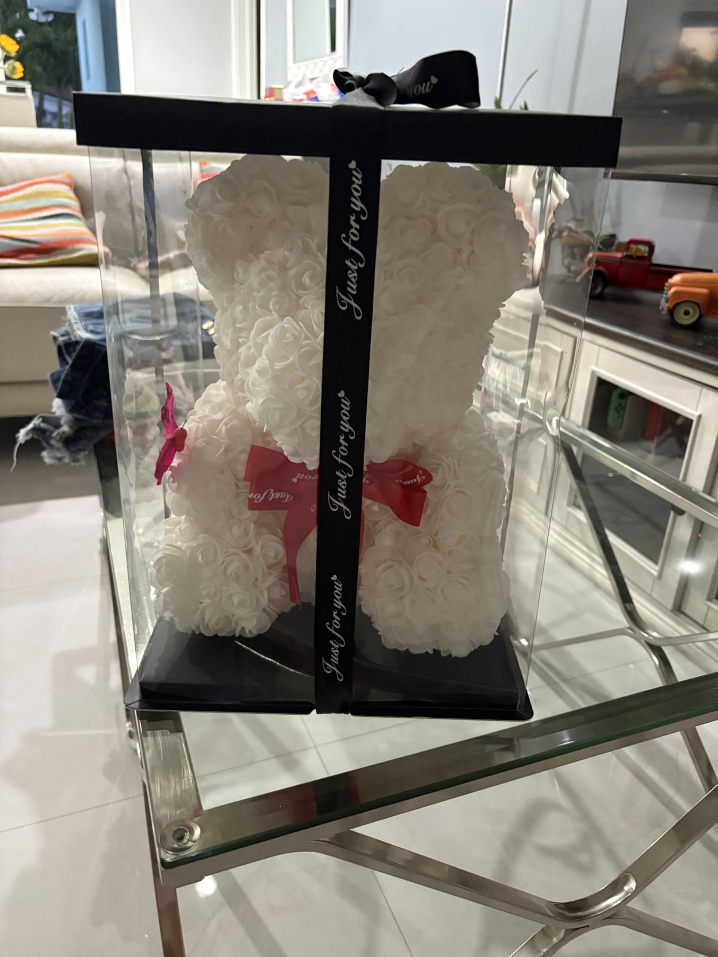 rose made teddy bear