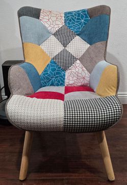 patchwork-style accent armchair