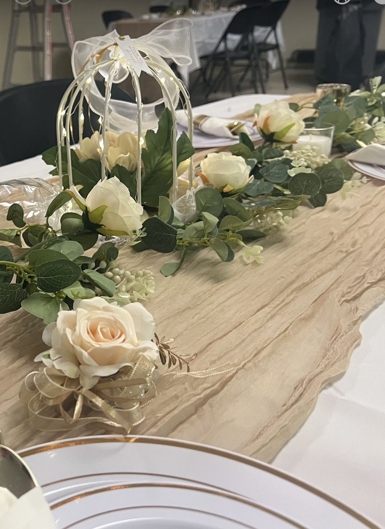 Wedding Floral Garland White/champagne
