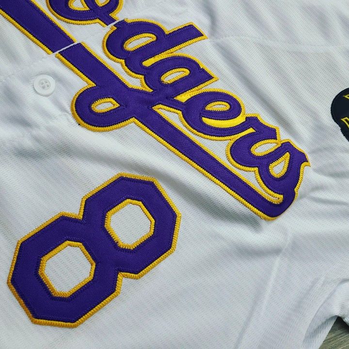 NEW Kobe Bryant 8 24 White And Purple Dodgers Jersey S And 2xl