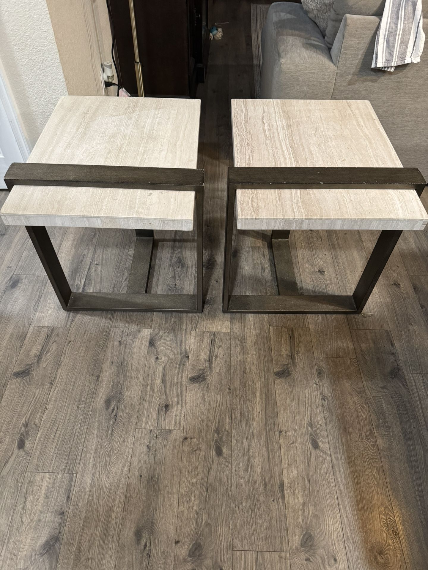 Heavy Marble End Tables