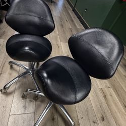 Saddle Stool Rolling Chair with Back Support