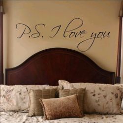 Vinyl Wall Art Decal  - P.S I Love You Vinyl Wall Decal (Extra Large 15" X 42")