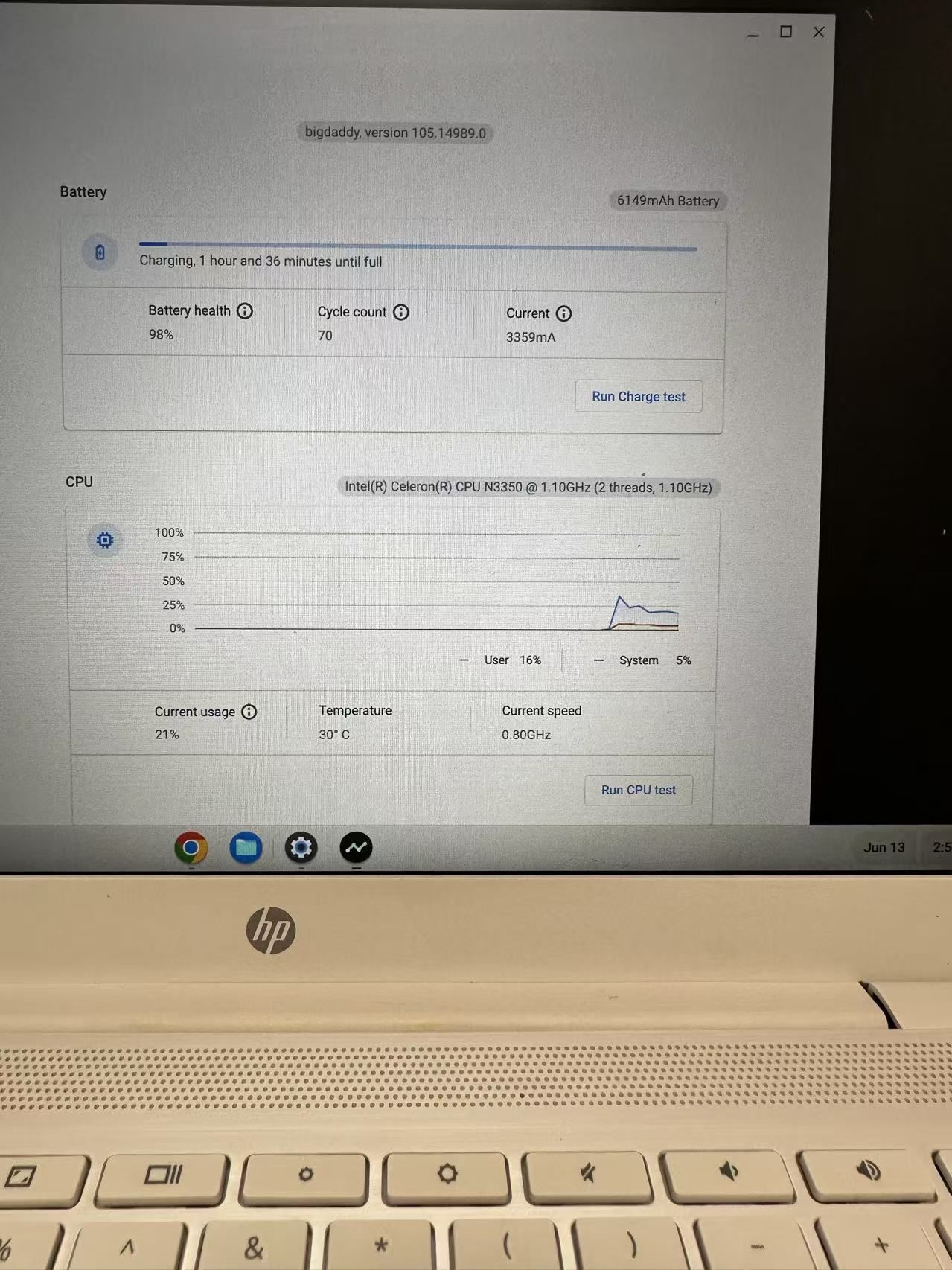 HP Chromebook 7265NGW 11.6" Celeron N3060 1.6GHz 4GB Ram 2GB SSD Chrome OS