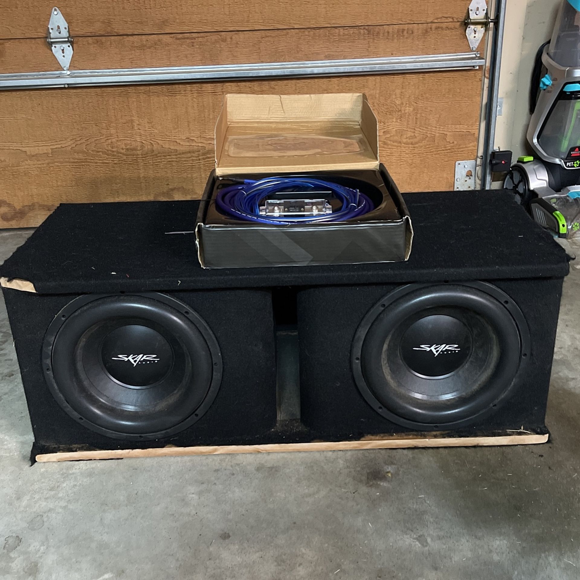 Two Skar Audio 12" SDR Subwoofers w/ Untouched Wiring Kit