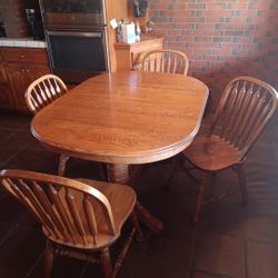 Solid Oak Dining Room Table And Chairs 
