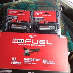 Milwaukee Grinder & batteries 