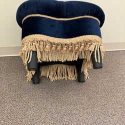 Blue Velvet Ottoman 