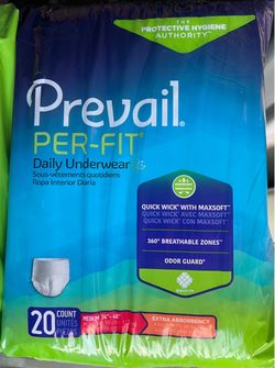 🔥🔥 $100 NEW Prevail PER-FIT Adult Diapers Medium – 9 Sealed Packs / 180 Count