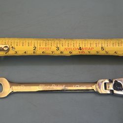 Snap-on Tools 10 mm 12-Point Metric 15° Offset Flex-Head Ratcheting Box/Open-End Wrench (Blue-Point®)